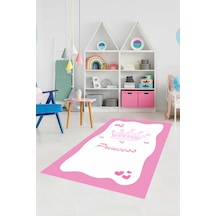Dijital Baskılı Princess Desen Dekoratif Yıkanabilir Kaymaz Taban Çocuk Halısı Çok Renkli