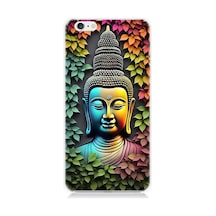 Apple Uyumlu iPhone 6 Silikon Kılıf Budha Ve Sarmaşık Yapraklar