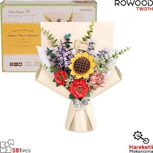 Rowood Tw01h Çiçek Buketi Wooden Flower Bouquet Dıy Minyatür Maket Model Seti Ahşap 3d Wooden Puzzle 3d Model Kit Detaylı Dekoratif Hobi Seti Ahşap Maket