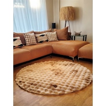 Tappeto Rex Tavşanı Bubble Post Yuvarlak Halı Multi Kahve