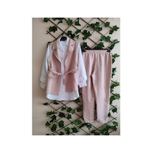 Çınar Boutique Keten Üçlü Takım-taş Rengi - 42 Taş Rengi Taş Rengi