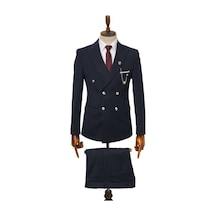 Beystil Sivri Yaka Lacivert Kruvaze Takım Elbise Nikol036 - Slim Fit Lacivert Beystil Sivri Yaka Lacivert Kruvaze Takım Elbise Nikol036 - Slim Fit Lacivert