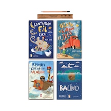 Timaş Çocuk Çantamdan Fil Çıktı - Uzaya Giden Tren - Benim Zürafam Uçabilir - Balino Set 4 Kitap