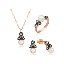 Casera's Gümüş İnci Kadın Set Csr2182599 Gümüş