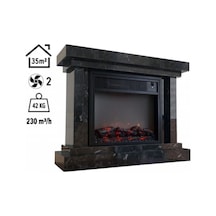Elektrikli Fanlı Şömine Medium 1500w / 3000w Lotus Desenli Lotus