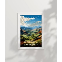 Çerçevesiz Poster Mendoza Dağ Manzarası Ve Yeşil Vadiler