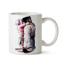 Sasusaku Öpüşme İki Tarafı Baskılı Kupa Bardak Çok Renkli