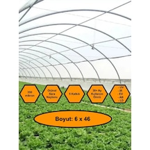 Sera Naylonu, 36 Aylık, 5 Katkılı, 350 Micron 6x46 Şeffaf Sera Örtüsü, Uv Dayanımlı, Ir, Ev, Ab, Ld