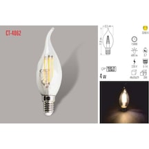 Cata Ct-4062 4 Watt Kıvrık Led Buji Ampul Lamba Gün Işığı