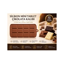 12 Gözlü Mini Çikolata Tablet Kalıbı Kahverengi