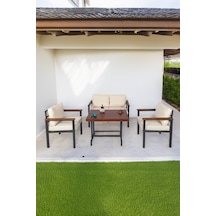 Neokas Balkon Mobilyası, Metal Oturma Grubu, Balkon Seti, Kafe Koltuğu, Teras Takımı, 1 + 1 + 2 + M Antrasit