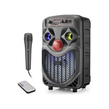 Karaoke Mikrofonlu Bluetooth Hoparlör Fm Radyo 10w 8 İnç Rgb Siyah Ndrp66 Evimdeyokyok