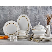 Aryıldız Yemek Takımı 60 Parça Royal Queen Porselen 60027 Beylerbeyi Beyaz