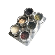 Sones 6'sı 1 Arada Mutfak Paslanmaz Çelik Tuz Sos Seti Baharat Kavanozları Kapları Baharat Şişeleri Diğer