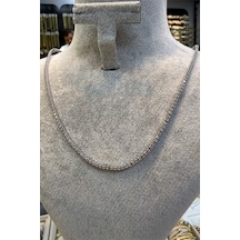 2 Mm Çelik Silver Renk Kolye 45 Cm Beyaz