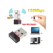 USB 2.0 Kablosuz Nano Wi-Fi Adaptör 150 Mps