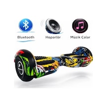 Elektrikli Kaykay Hoverboard Bluetooth Hoparlörlü 6.5 Inch Otomatik Akıllı Denge RS-S5 -Apato Grafiti