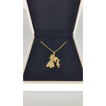 Anne Kız Öğretmen Hediye Çelik Kolye Gold
