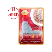 Smart Heart Refine Kedi Konservesi Jöle İçinde Tiftiklenmiş Tavuklu Ve Ton Balıklı 70 Gr 12 Ad