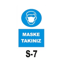 Iş Güvenliği Pvc Dekota Uyarı - Ikaz Levhası Maske Takınız