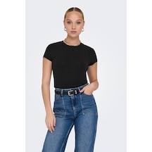 Only Elina Kadın Siyah Basic T-shirt - 15320229-b Renkli