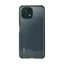 Xiaomi Mi 11 Lite Uyumlu Kılıf Miami Şeffaf Silikon - Koyu Yeşil