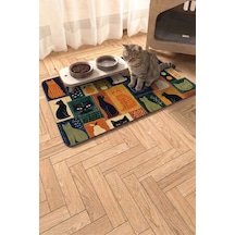 Matgo Pati Kedi Köpek Beslenme Matı 50x70cm Kedi Kolajı Su Geçirmez Kaymaz Mama Kabı Altlığı Paspası