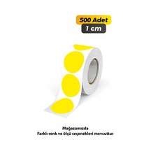 Yuvarlak Kesim Sarı Renk Etiket 1cm - 500 Adet