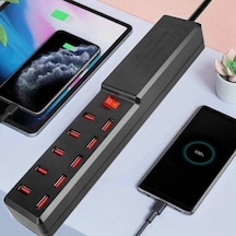 10 Portlu Usb Şarj Adaptörü Renkli