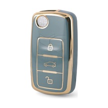 Gma Keys Vw Tiguan Jetta Golf 5 Golf 6 Scirocco Polo Caddy Transporter Lüks Nano Anahtar Kılıfı Gri Gold