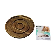 Akasya Yuvarlak 2 Bölmeli 1+1 Ahşap Servis Sunum Tepsi - Tahtası 20 X 1.4cm 5468 Diğer