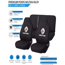 Penye Servis Kılıfı Renault Logolu Siyah Kumaş Kılıf 1 Takım