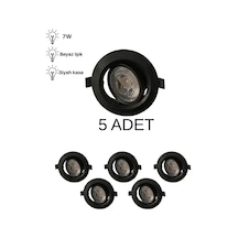 Cata Ct-5200 Lal Led Spot Beyaz Işık 7w - 5 Li Paket Siyah