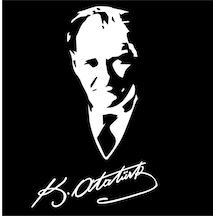 Atatürk Ve Imza Sticker Oto Sticker Yapıştırması Araba Etiket
