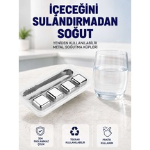 Paslanmaz Çelikten Üretilmiş Metal Buz Küpü Seti Ve Buz Klipsi Belirtilmemiş
