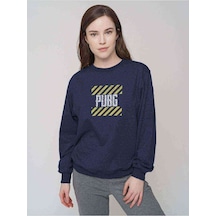 Pubg Baskılı Indigo Mavi Kadın Sweatshirt (528316255)