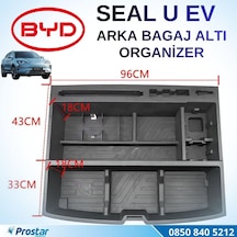 Byd Seal U Ev Arka Bagaj Altı Komple Organizeri Gizli Bölmeli Düzenleyici Seti