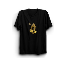 Drake Hands Baskılı Unisex %100 Pamuk Siyah T-shirt SIYAH