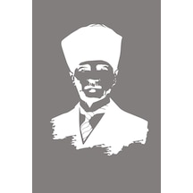 Atatürk Silüet Sticker Araba Sticker Oto Sticker 20x15 Cm