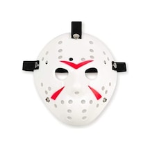 Beyaz Renk Kırmızı Çizgili Tam Yüz Hokey Jason Maskesi Hannibal Maskesi - Elwm-52836 18