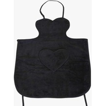 Mutfak Önlüğü Kadife Havlu Ayarlanabilir Askılı Kalp Cepli Önlük 001