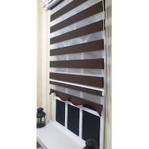 Zebra Stor Perde Koyu Kahve Etek Dilimli St 034