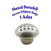 Klc Metal Benekli Yuvarlak Krom Düğme Kulp - Çocuk Odası, Mutfak Ve Dolap İçin Modern Çekmece Kulbu Benekli Krom Benekli Krom