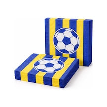 Futbol Temalı Sarı-lacivert Çizgili Kağıt Peçete 33x33 Cm 20 Li Parti Peçetesi Tüm Yaşlar