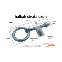 Halkalı Civata Kalın Halkalı M-8 Orta Boylu Vida Saplama Halkalı