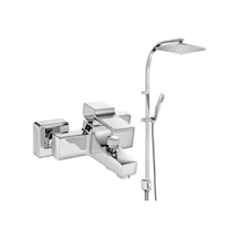 Eca Caro 424 Banyo Bataryası + Tiera Kolonlu 012 Tepe Duş Seti 2'li Krom