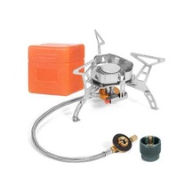 Artfulabode Taşınabilir Kamp Sobası Rüzgar Geçirmez Piezo Ateşlemeli 3500w Gaz Brülörü Piknik Yürüyüş İçin Gümüş