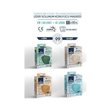 Musk Ffp2 Maske 40 Adet (Turkuaz,Taba,Yeşil,Krem)