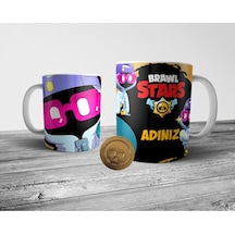 Brawl Stars Shade Kişiye Özel İsimli Kupa Bardak Ve Altın Coin Figür Seti Çok Renkli