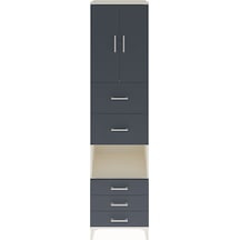 Hyperion Dolap 3 Raflı 5 Çekmeceli 2 Kapaklı 60x44x243 Aytaşı-antrasit Aytası